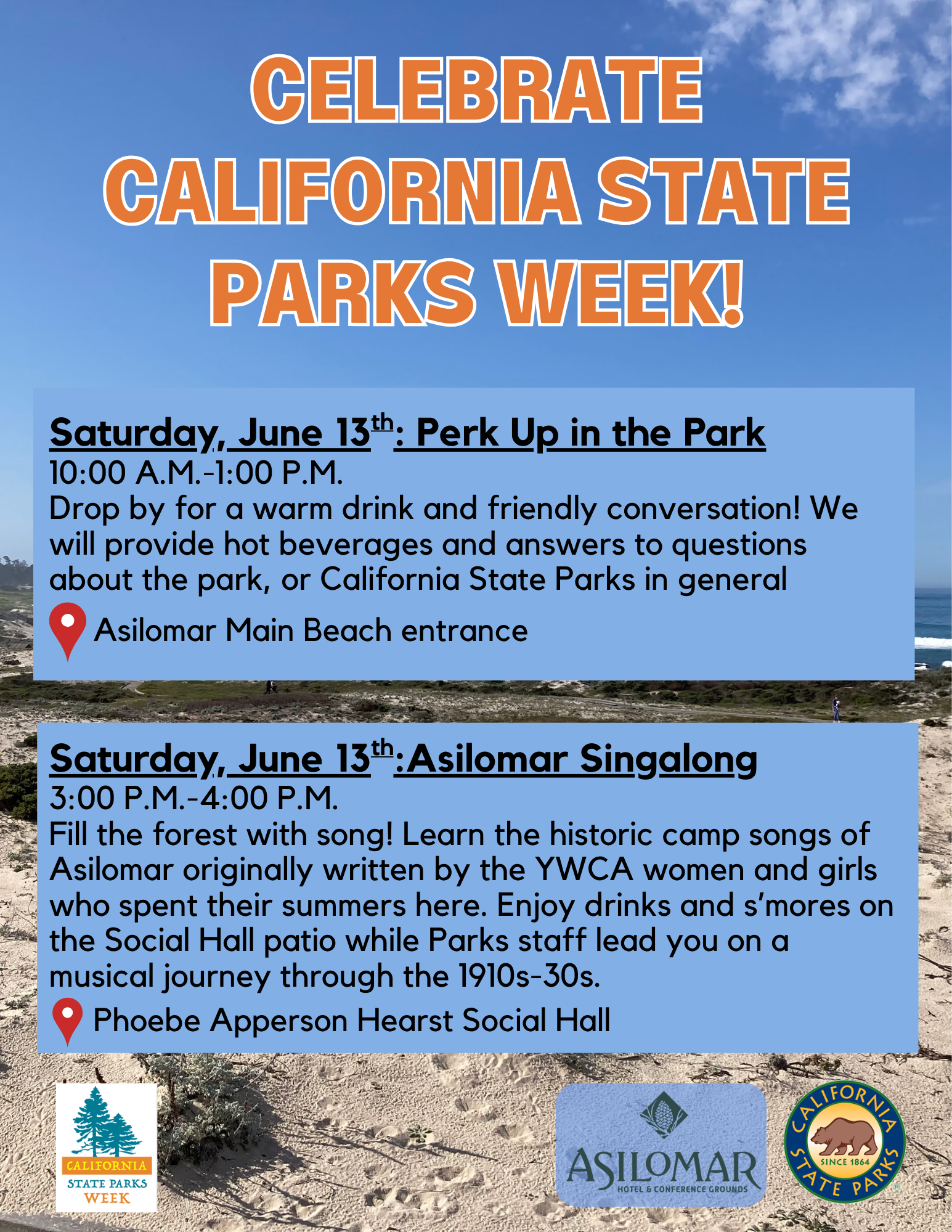 California State Parks Week events flyer. California State Parks Week events flyer.